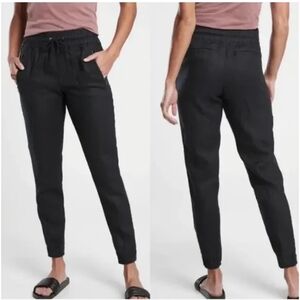 Athleta Cabo Linen Jogger Pants In Black